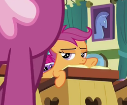 Size: 393x326 | Tagged: safe, screencap, cheerilee, scootaloo, earth pony, pony, 28 pranks later, g4, bored