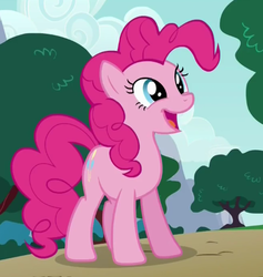 Size: 435x458 | Tagged: safe, screencap, pinkie pie, earth pony, pony, 28 pranks later, g4, my little pony: friendship is magic, cute, diapinkes, female, happy, mare, open mouth, smiling, solo