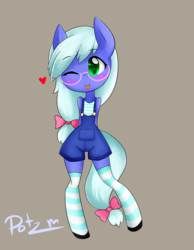 Size: 3500x4500 | Tagged: safe, artist:potzm, oc, oc only, oc:bluebook, anthro, anthro oc, blushing, clothes, cute, glasses, heart, heart eyes, one eye closed, simple background, solo, tongue out, wingding eyes, wink