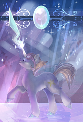 Size: 2077x3060 | Tagged: safe, artist:segraece, part of a set, gem (race), gem pony, pony, unicorn, crystal horn, female, gem, high res, horn, mare, pearl, pearl (steven universe), ponified, solo, steven universe