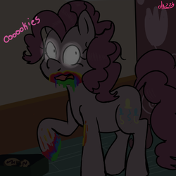 Size: 540x540 | Tagged: safe, artist:apple-jazzy, pinkie pie, zombie, 28 pranks later, g4, cookie zombie, female, rainbow muzzle, solo