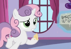 Size: 666x464 | Tagged: safe, screencap, rarity, sweetie belle, pony, 28 pranks later, g4, animated, aweeg*, cake, cute, cutie mark, diasweetes, eating, female, food, messy eating, puffy cheeks, the cmc's cutie marks