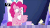Size: 1280x720 | Tagged: safe, screencap, pinkie pie, earth pony, pony, 28 pranks later, g4, season 6, animated, discovery family logo, female, gif, mare, open mouth, pinkie being pinkie, shivering, smiling, solo, wat, weapon