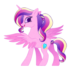 Size: 786x754 | Tagged: safe, artist:carouselunique, princess cadance, g4, 80s, alternate hairstyle, female, solo, teen princess cadance, teenager