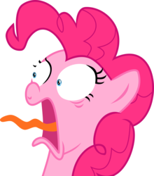 Size: 3002x3404 | Tagged: safe, artist:limedazzle, pinkie pie, 28 pranks later, g4, faic, female, high res, inkscape, open mouth, reaction, screaming, show accurate, shrieky pie, simple background, solo, tongue out, transparent background, vector, wavy