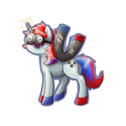 Size: 3000x3000 | Tagged: safe, artist:bean-sprouts, magneton, crossover, high res, pokémon, ponified, simple background, solo, transparent background