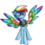 Size: 600x600 | Tagged: safe, artist:sallindaemon, rainbow dash, pegasus, pony, g4, alternate universe, colored wings, female, mare, multicolored wings, police, police officer, rainbow wings, simple background, solo, spread wings, transparent background, wings