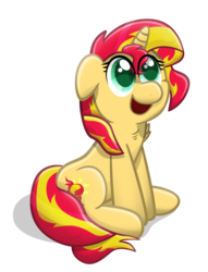 Size: 1803x2359 | Tagged: safe, artist:sol-r, sunset shimmer, pony, unicorn, g4, female, floppy ears, simple background, sitting, solo, transparent background