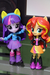 Size: 3456x5184 | Tagged: safe, sunset shimmer, twilight sparkle, equestria girls, g4, clothes, doll, equestria girls minis, irl, photo, skirt, toy, twilight sparkle (alicorn)