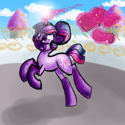 Size: 600x600 | Tagged: safe, artist:sallindaemon, twilight sparkle, g4, book, female, magic, paper, propheverse, solo