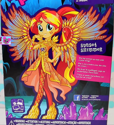 Size: 1298x1428 | Tagged: safe, sunset shimmer, equestria girls, g4, my little pony equestria girls: legend of everfree, alicornified, box art, clothes, crystal gala, female, high heels, platform shoes, promotional art, race swap, shimmercorn, solo, wings
