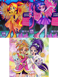 Size: 1000x1313 | Tagged: safe, sci-twi, sunset shimmer, twilight sparkle, equestria girls, g4, my little pony equestria girls: legend of everfree, pretty cure, pretty cure splash star, wings