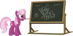 Size: 3718x1825 | Tagged: safe, artist:bluetech, cheerilee, 28 pranks later, g4, .svg available, chalkboard, female, inkscape, prank, simple background, solo, transparent background, vector