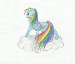 Size: 714x614 | Tagged: safe, artist:zzzyyxas, rainbow dash, g4, cloud, female, solo