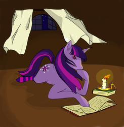 Size: 1462x1490 | Tagged: safe, artist:zzzyyxas, twilight sparkle, g4, book, candle, clothes, female, socks, solo, striped socks