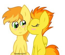 Size: 1182x996 | Tagged: safe, artist:estefania200, braeburn, spitfire, g4, female, male, shipping, simple background, spitburn, straight, transparent background, vector