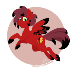 Size: 900x900 | Tagged: safe, artist:raygirl, oc, oc only, oc:firefeather, pegasus, pony, colored hooves, cutie mark, female, hoof fluff, hooves, lineless, mare, smiling, solo, spread wings, wings