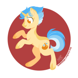 Size: 950x950 | Tagged: safe, artist:raygirl, oc, oc only, oc:fire cracker, pony, unicorn, cutie mark, hooves, horn, lineless, male, solo, stallion