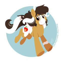 Size: 950x950 | Tagged: safe, artist:raygirl, oc, oc only, oc:honeycrisp, earth pony, pony, cutie mark, female, hooves, lineless, mare, smiling, solo