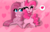 Size: 1360x877 | Tagged: safe, artist:whitelie, pinkie pie, g4, duality, female, heart, hug, pictogram, pinkamena diane pie, self ponidox