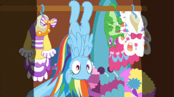 Size: 800x449 | Tagged: safe, edit, edited screencap, screencap, gummy, rainbow dash, pony, 28 pranks later, g4, :o, animated, behaving like a bat, boo, clothes, context is for the weak, cute, dashabetes, dress, gala dress, loop, reversed, spooky, spread wings, upside down, wat, wide eyes
