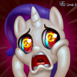 Size: 1000x1000 | Tagged: safe, artist:doll88, rarity, g4, the cart before the ponies, female, filly, filly rarity, scene interpretation, solo, squishy cheeks, wingding eyes