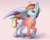 Size: 2000x1589 | Tagged: safe, artist:evehly, rainbow dash, pegasus, pony, g4, :p, clothes, colored wings, colored wingtips, ear piercing, earring, female, hoodie, jewelry, looking at you, mare, multicolored wings, piercing, rainbow wings, raised hoof, solo, tongue out, tongue piercing