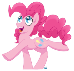 Size: 768x735 | Tagged: safe, artist:bloodorangepancakes, pinkie pie, earth pony, pony, g4, cute, diapinkes, female, mare, open mouth, solo