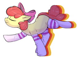 Size: 2900x2200 | Tagged: safe, artist:yoditax, artist:zapplebow, apple bloom, earth pony, pony, g4, clothes, cute, female, filly, high res, simple background, socks, solo, transparent background