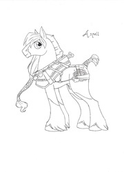 Size: 1207x1680 | Tagged: safe, artist:fluffygriffonbutt, oc, oc only, oc:aspall, clydesdale, earth pony, pony, male, stallion