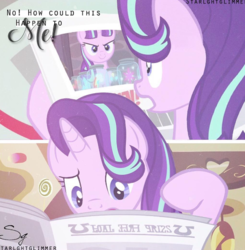 Size: 564x576 | Tagged: safe, artist:starlightglimmer, edit, starlight glimmer, g4, foal free press, jar, newspaper