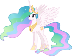 Size: 5000x3875 | Tagged: safe, artist:weegeestareatyou, princess celestia, alicorn, pony, g4, .svg available, female, mare, simple background, solo, spread wings, transparent background, vector, wings