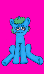 Size: 768x1280 | Tagged: safe, artist:greengraphite, oc, oc only, oc:green graphite, pony, unicorn, 420, blue, blue eyes, green mane, sitting