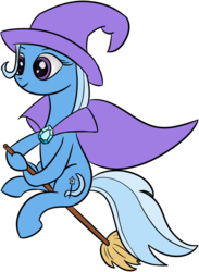 Size: 1827x2500 | Tagged: safe, artist:datapony, trixie, pony, unicorn, g4, broom, female, flying, flying broomstick, mare, simple background, smiling, solo, transparent background
