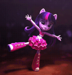 Size: 287x298 | Tagged: safe, screencap, twilight sparkle, equestria girls, g4, 3d, adorkable, animated, cute, doll, dork, equestria girls minis, female, fingers, jazz hands, toy, youtube link
