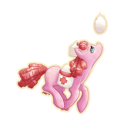 Size: 3000x3000 | Tagged: safe, artist:bean-sprouts, chansey, crossover, egg, high res, nurse joy, pokémon, ponified, simple background, solo, transparent background