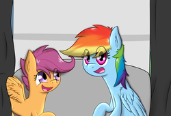 Size: 1544x1050 | Tagged: safe, artist:zogzor, rainbow dash, scootaloo, g4, photobooth