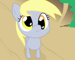 Size: 600x480 | Tagged: safe, artist:moonlitbrush, derpy hooves, pegasus, pony, g4, :c, cute, derpabetes, female, frown, looking up, newbie artist training grounds, solo