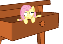 Size: 589x413 | Tagged: safe, artist:creepycurse, part of a set, fluttershy, pony, g4, drawer, drowsy drawer ponies, female, solo