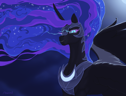 Size: 1280x973 | Tagged: safe, artist:arareroll, nightmare moon, alicorn, pony, g4, female, looking at you, solo