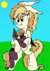 Size: 2116x3000 | Tagged: safe, artist:meowmavi, oc, oc only, oc:rakka, bat pony, pony, bipedal, cute, explicit source, family, high res