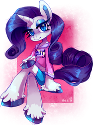 Size: 825x1101 | Tagged: safe, artist:verdilacs, rarity, semi-anthro, g4, clothes, unshorn fetlocks