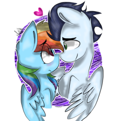 Size: 1024x1024 | Tagged: safe, artist:teaandsheep, rainbow dash, soarin', pony, g4, female, male, ship:soarindash, shipping, straight