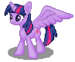 Size: 388x324 | Tagged: safe, artist:metax-z, twilight sparkle, alicorn, pony, g4, animated, blinking, female, gif, pixel art, solo, spread wings, standing, twilight sparkle (alicorn), wings