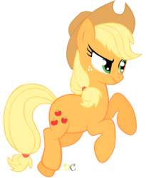 Size: 1000x1220 | Tagged: safe, artist:dragonchaser123, applejack, g4, female, hat, running, simple background, solo, transparent background, vector