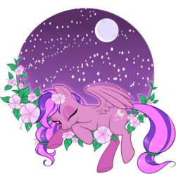 Size: 900x888 | Tagged: safe, artist:legionattack, oc, oc only, oc:moonlight blossom, flower, moon, solo