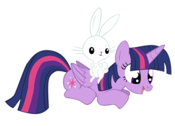 Size: 1500x1080 | Tagged: safe, artist:dragonchaser123, angel bunny, twilight sparkle, alicorn, pony, rabbit, g4, cute, simple background, transparent background, twilight sparkle (alicorn), vector