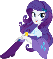 Size: 3000x3354 | Tagged: safe, artist:aqua-pony, rarity, equestria girls, g4, alternate hairstyle, boots, bracelet, clothes, female, flash puppet, high res, jewelry, open mouth, simple background, sitting, skirt, solo, transparent background, vector