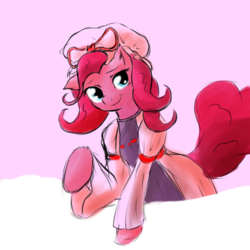 Size: 2000x2000 | Tagged: safe, artist:snus-kun, pinkie pie, g4, clothes, cosplay, costume, female, solo, touhou, yakumo yukari