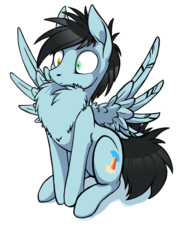 Size: 872x1200 | Tagged: safe, artist:arctic-fox, oc, oc only, pegasus, pony, behaving like a bird, chest fluff, heterochromia, impossibly large chest fluff, peacocking, simple background, solo, transparent background